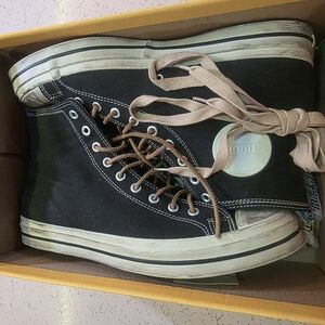 High-Top Black Canvas Sneakers
